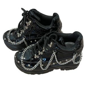 Space Candy Black Embellished Platform Sneakers - Size 7 - Azalea Wang